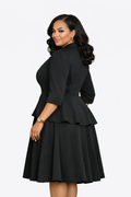 The Eugenia — Suit Collar Empire Waist Midi Dress