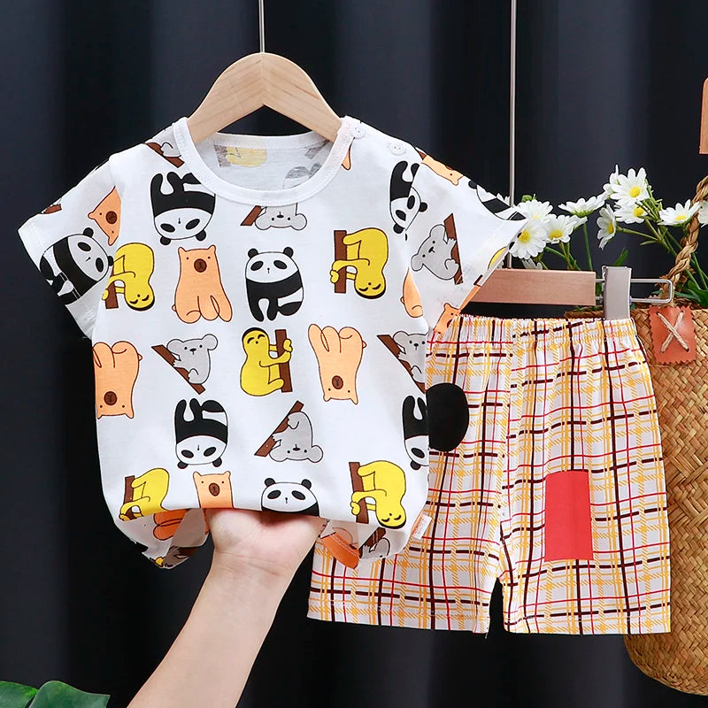 The Little Prints — Cotton T-Shirt & Shorts Set
