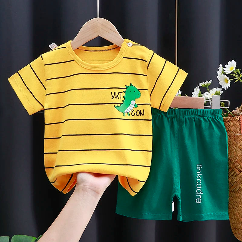 The Little Prints — Cotton T-Shirt & Shorts Set