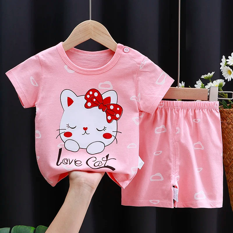 The Little Prints — Cotton T-Shirt & Shorts Set
