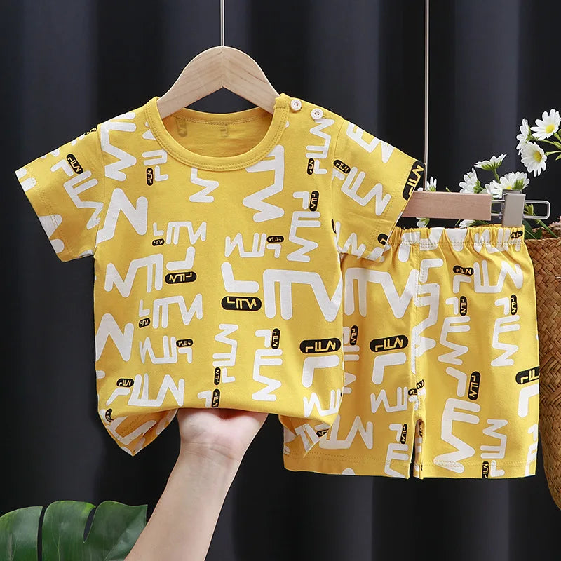 The Little Prints — Cotton T-Shirt & Shorts Set