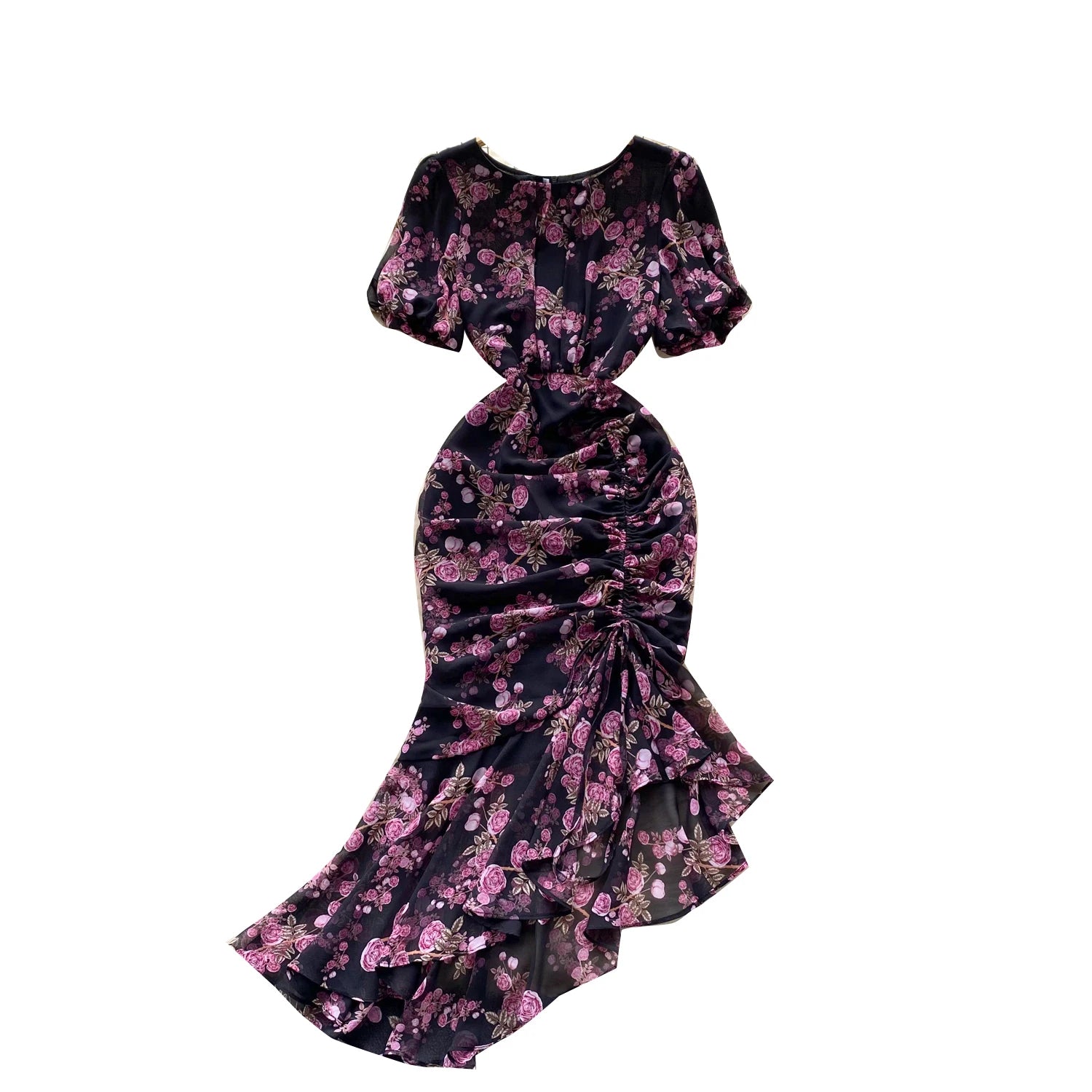 The Fleur Romantique — Floral Mermaid Floor-Length Dress