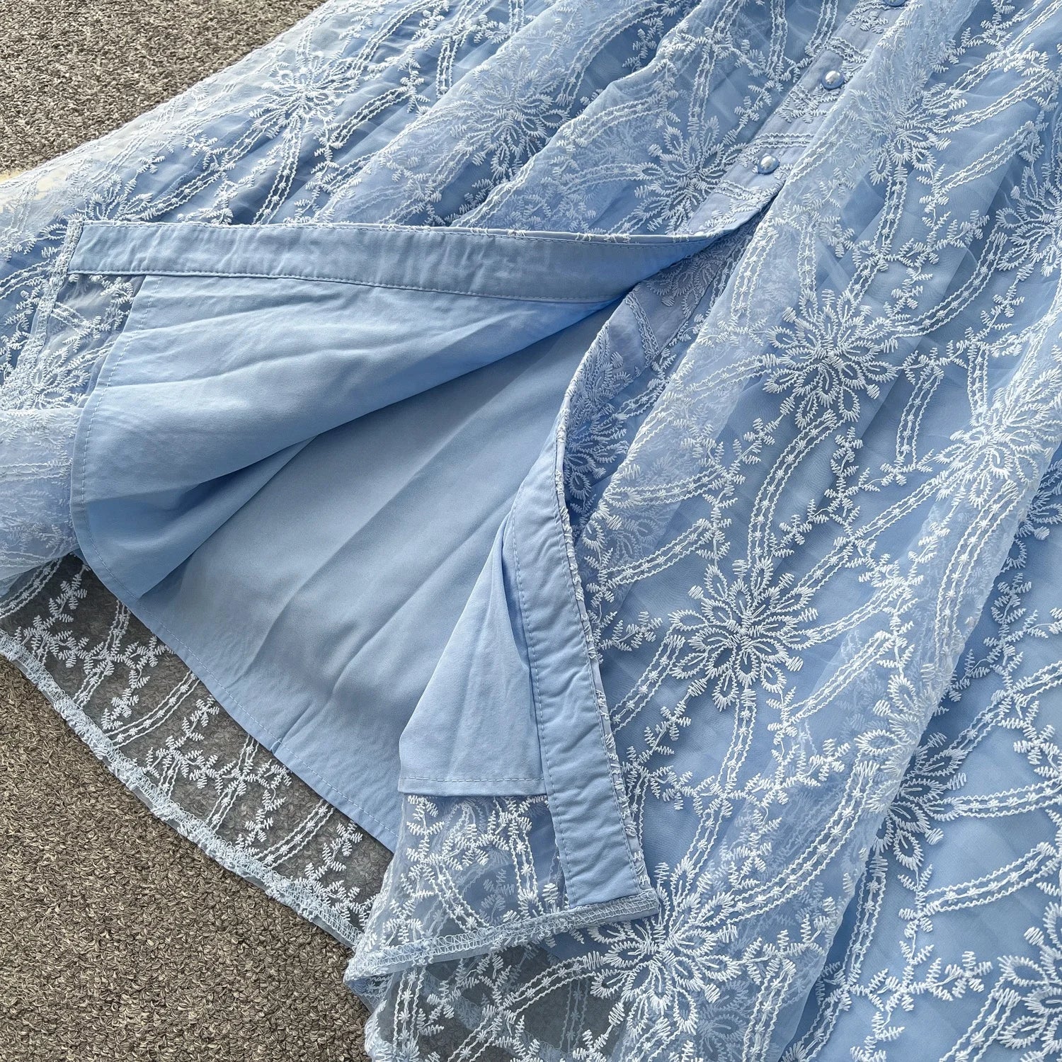 The Seraphine — Hollow-Out Lace Long Sleeve Midi Dress
