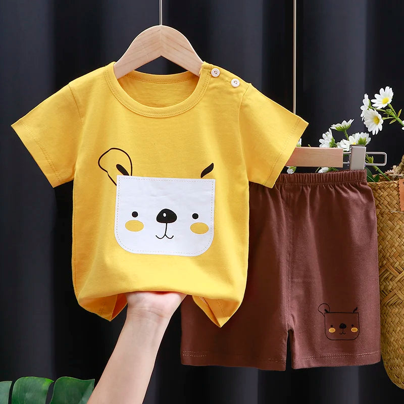 The Little Prints — Cotton T-Shirt & Shorts Set
