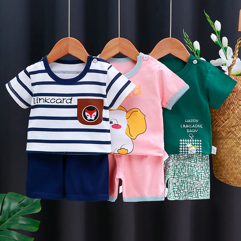 The Little Prints — Cotton T-Shirt & Shorts Set