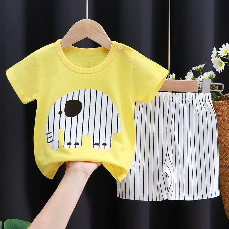 The Little Prints — Cotton T-Shirt & Shorts Set