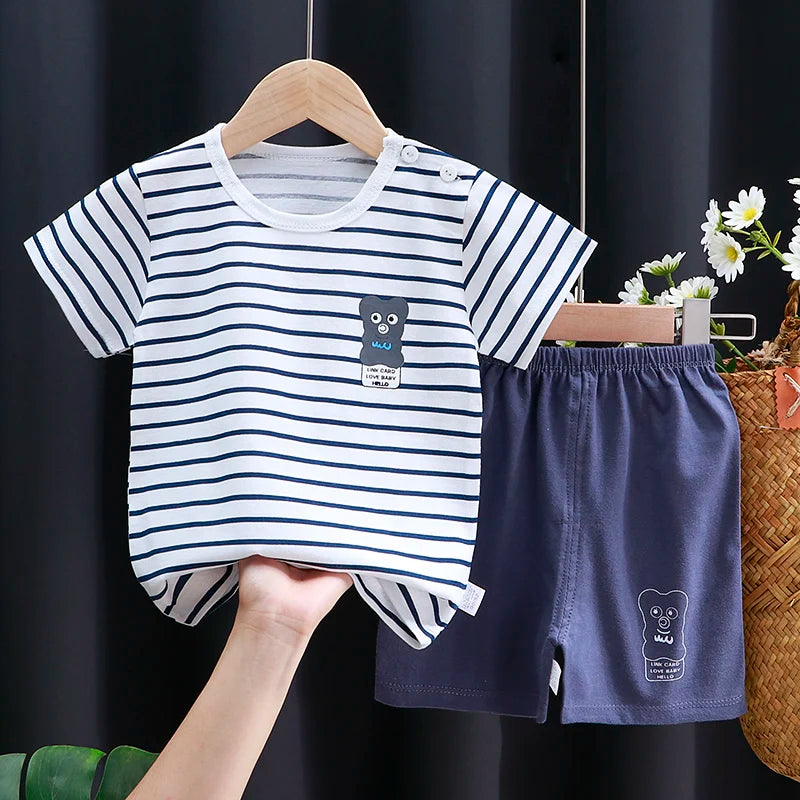 The Little Prints — Cotton T-Shirt & Shorts Set