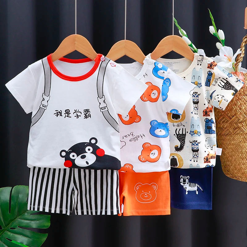 The Little Prints — Cotton T-Shirt & Shorts Set