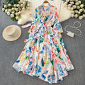 The Summer Bloom — Chiffon Lace-Up Bow Dress