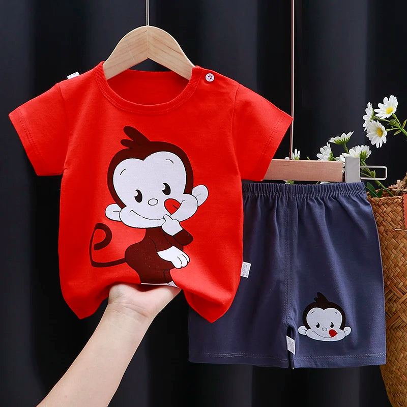 The Little Prints — Cotton T-Shirt & Shorts Set