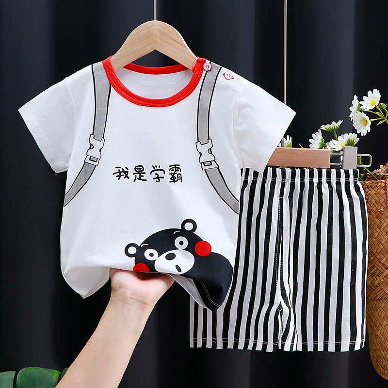 The Little Prints — Cotton T-Shirt & Shorts Set