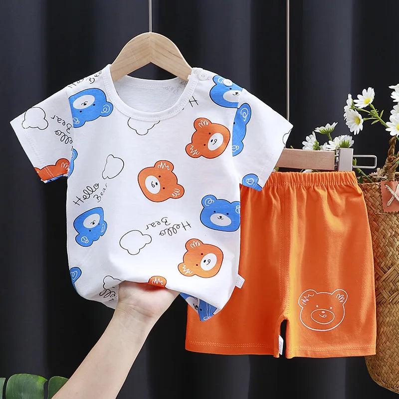 The Little Prints — Cotton T-Shirt & Shorts Set