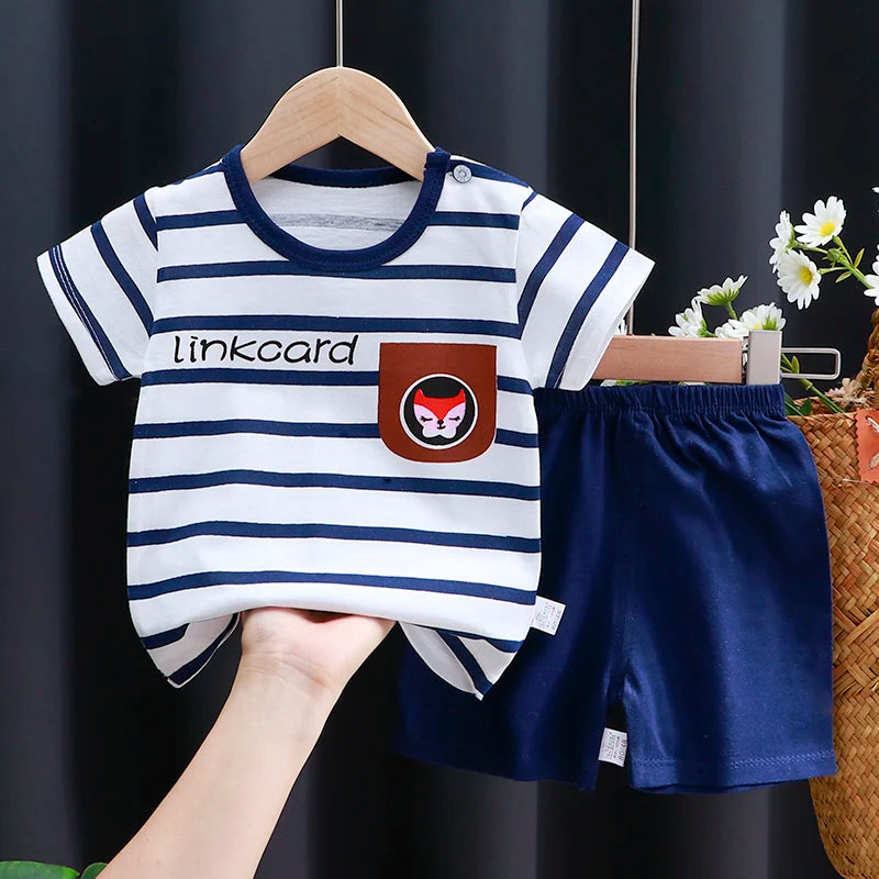 The Little Prints — Cotton T-Shirt & Shorts Set