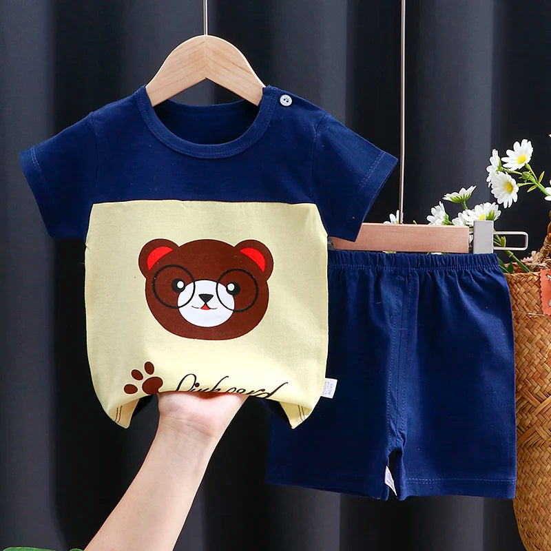 The Little Prints — Cotton T-Shirt & Shorts Set