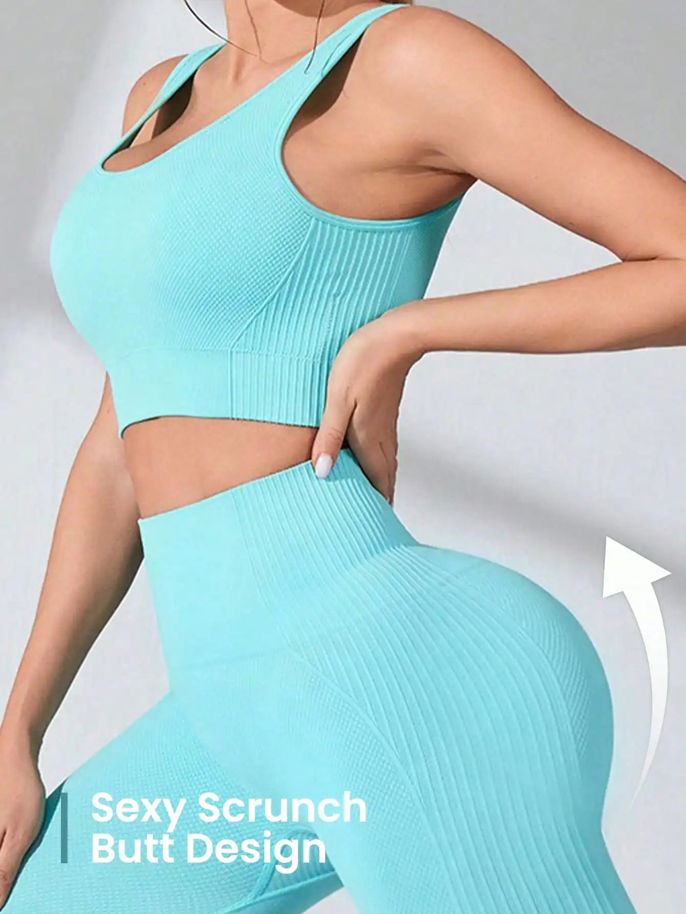 The Gym Fire— Cross-Strap Sports Bra & Yoga Leggings Two-Piece