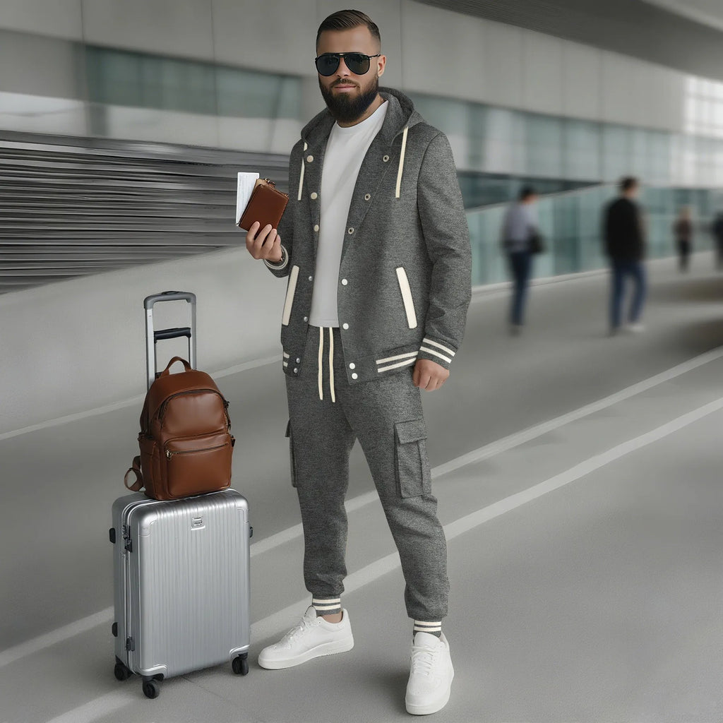 The Urban Stride — Twill Hooded Jacket & Work Pants Set