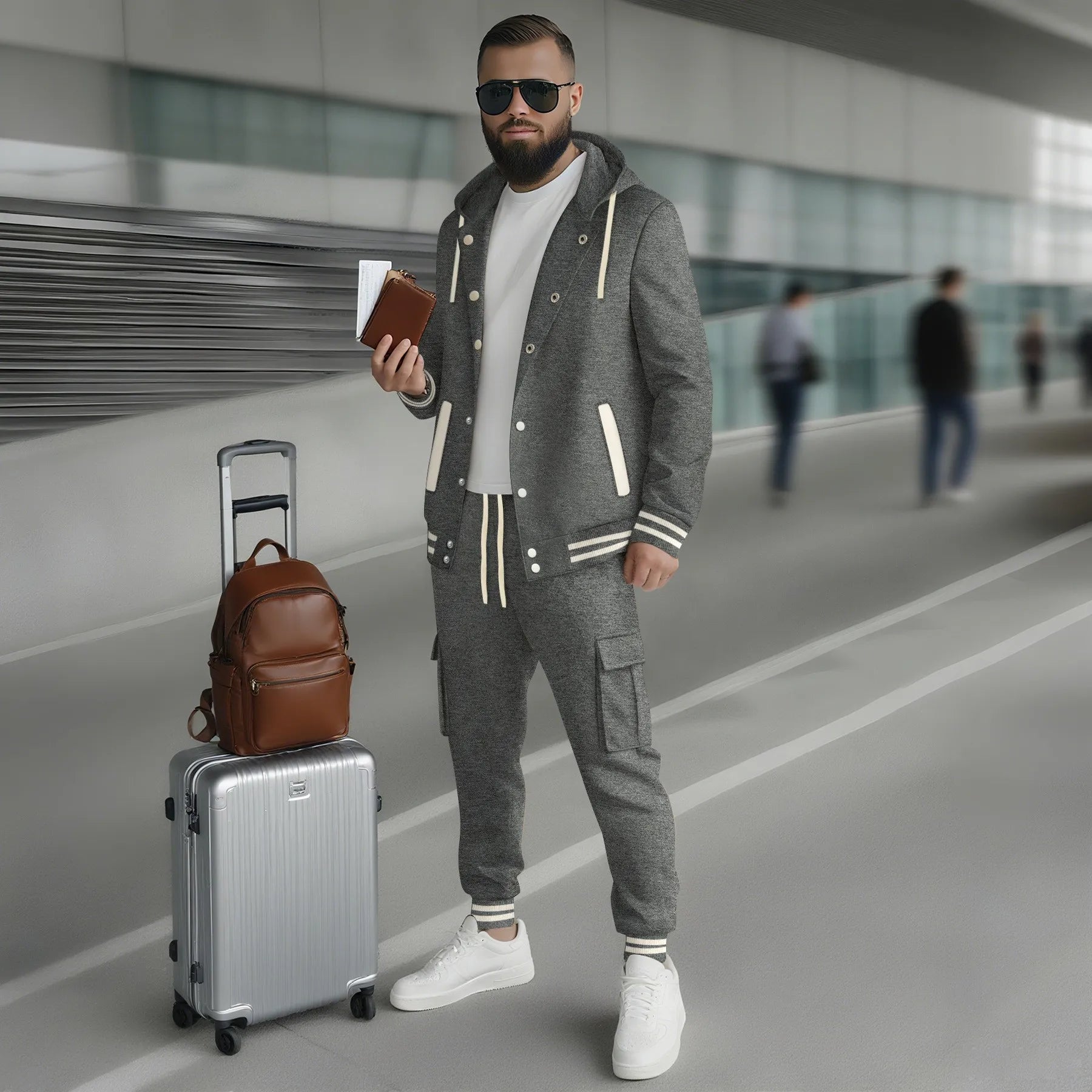 The Urban Stride — Twill Hooded Jacket & Work Pants Set
