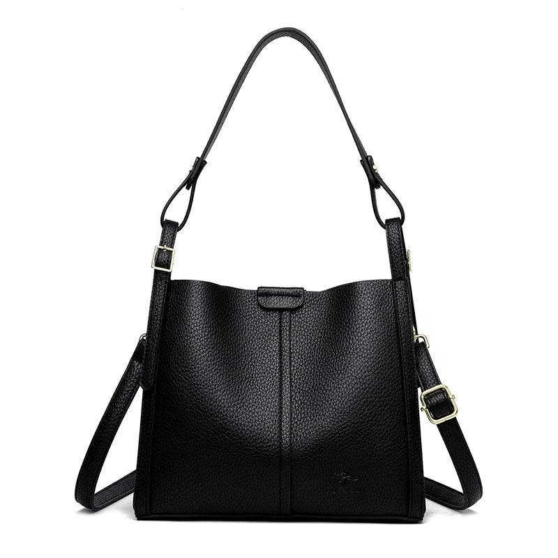 The Day Tote — Soft PU Leather Top-Handle Shoulder Bag