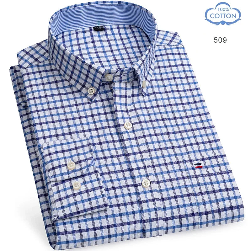 The Oxford Classic — 100% Pure Cotton Plaid Shirt