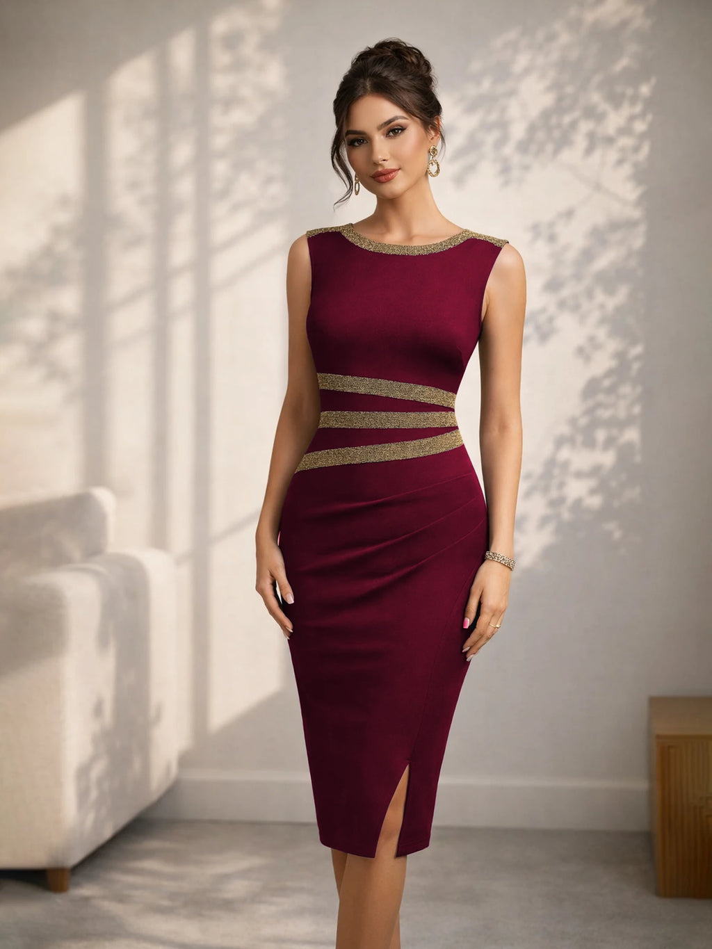The Royal Constance — Sleeveless Sheath Pencil Dress