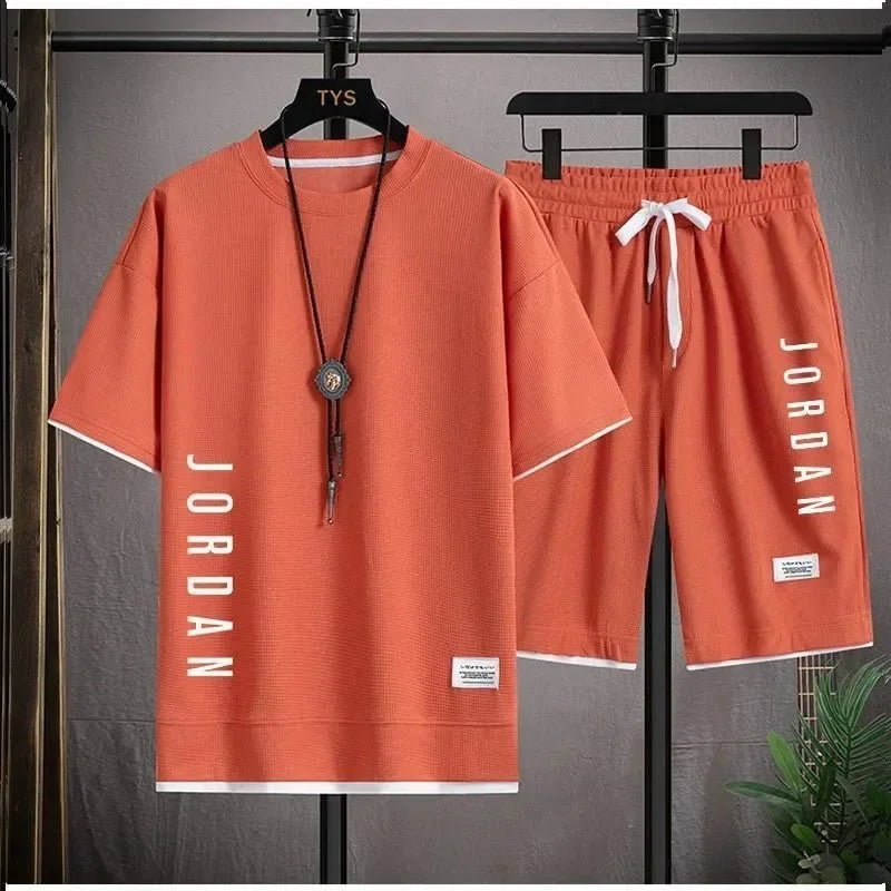 The Waffle Piece — Printed T-Shirt & Shorts Set