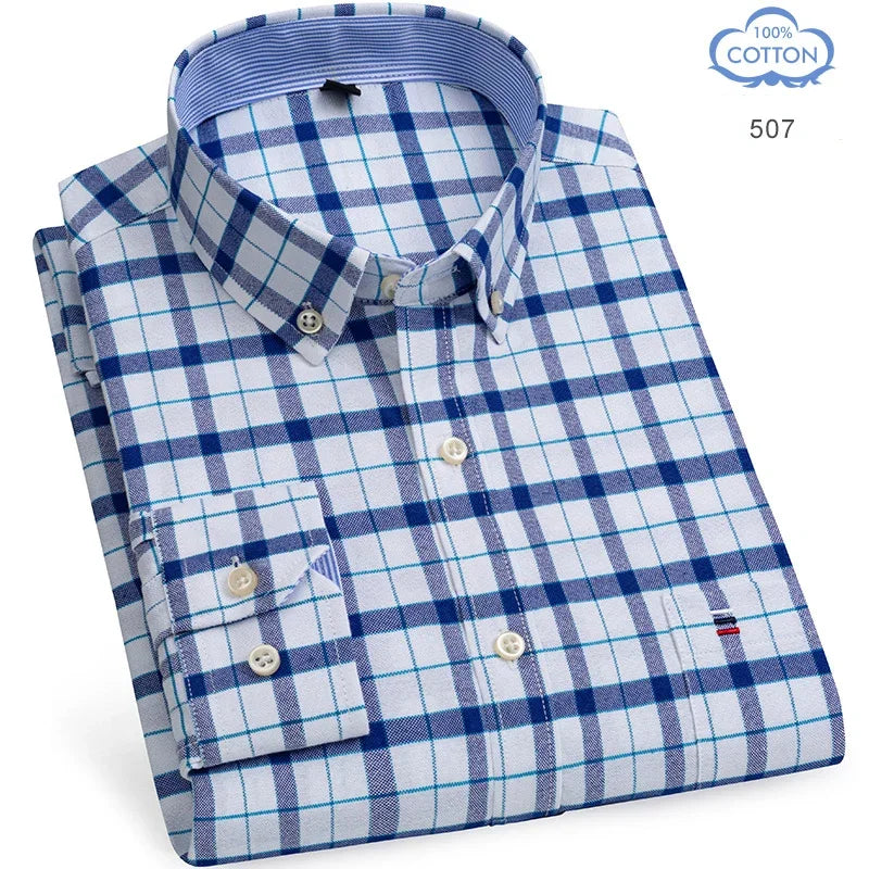 The Oxford Classic — 100% Pure Cotton Plaid Shirt