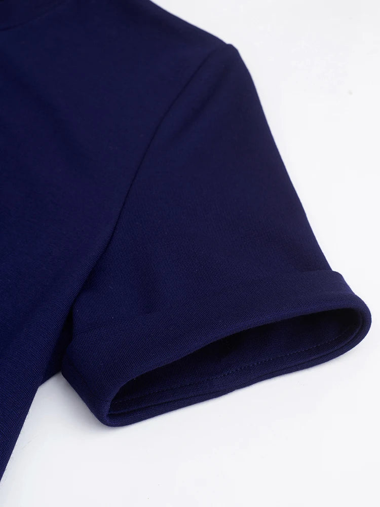 The Bow Affair — Solid Colour Short Sleeve Bodycon Midi Dress