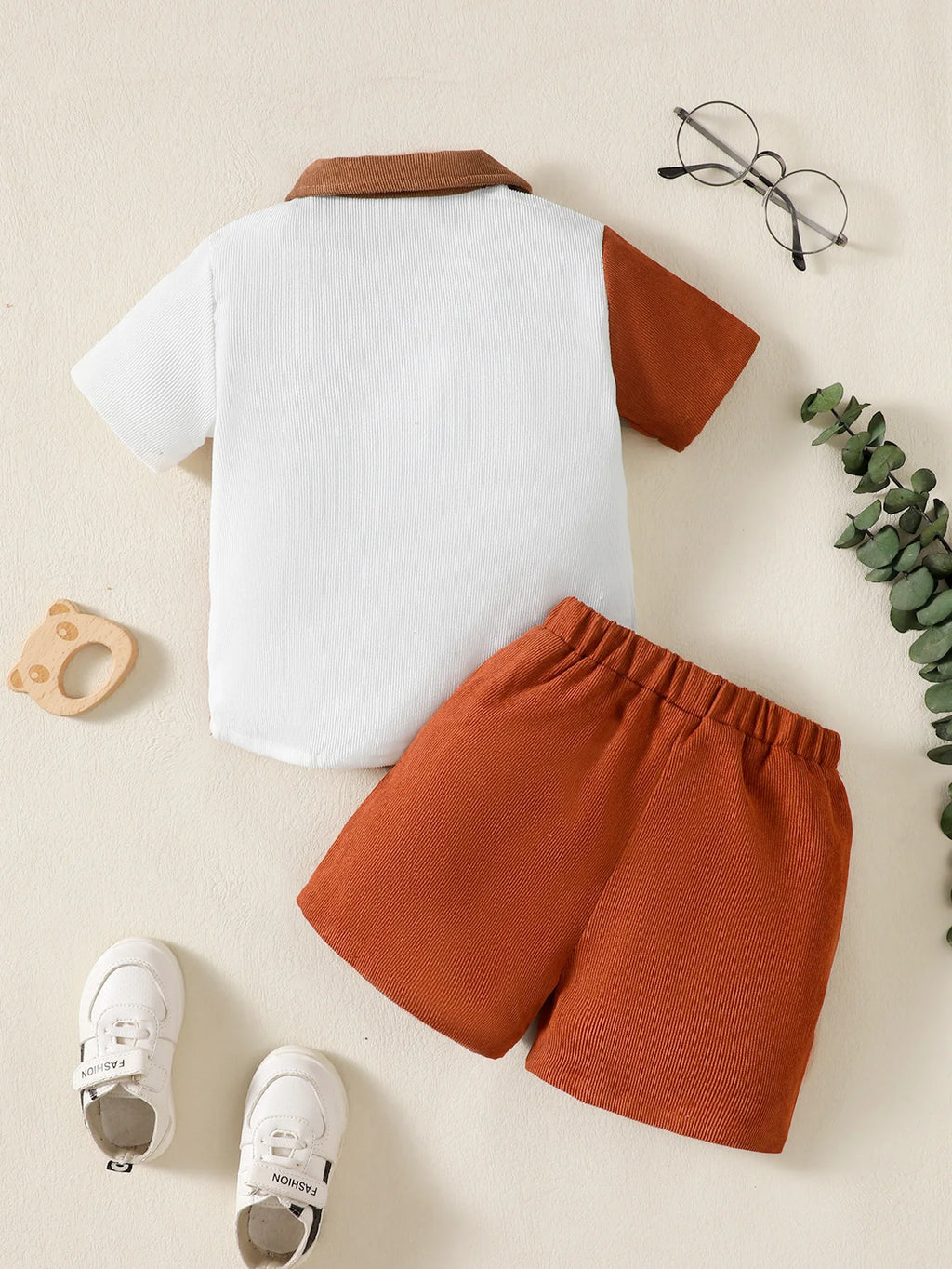 The Stripe Block — Cotton-Blend Polo Top & Shorts Set