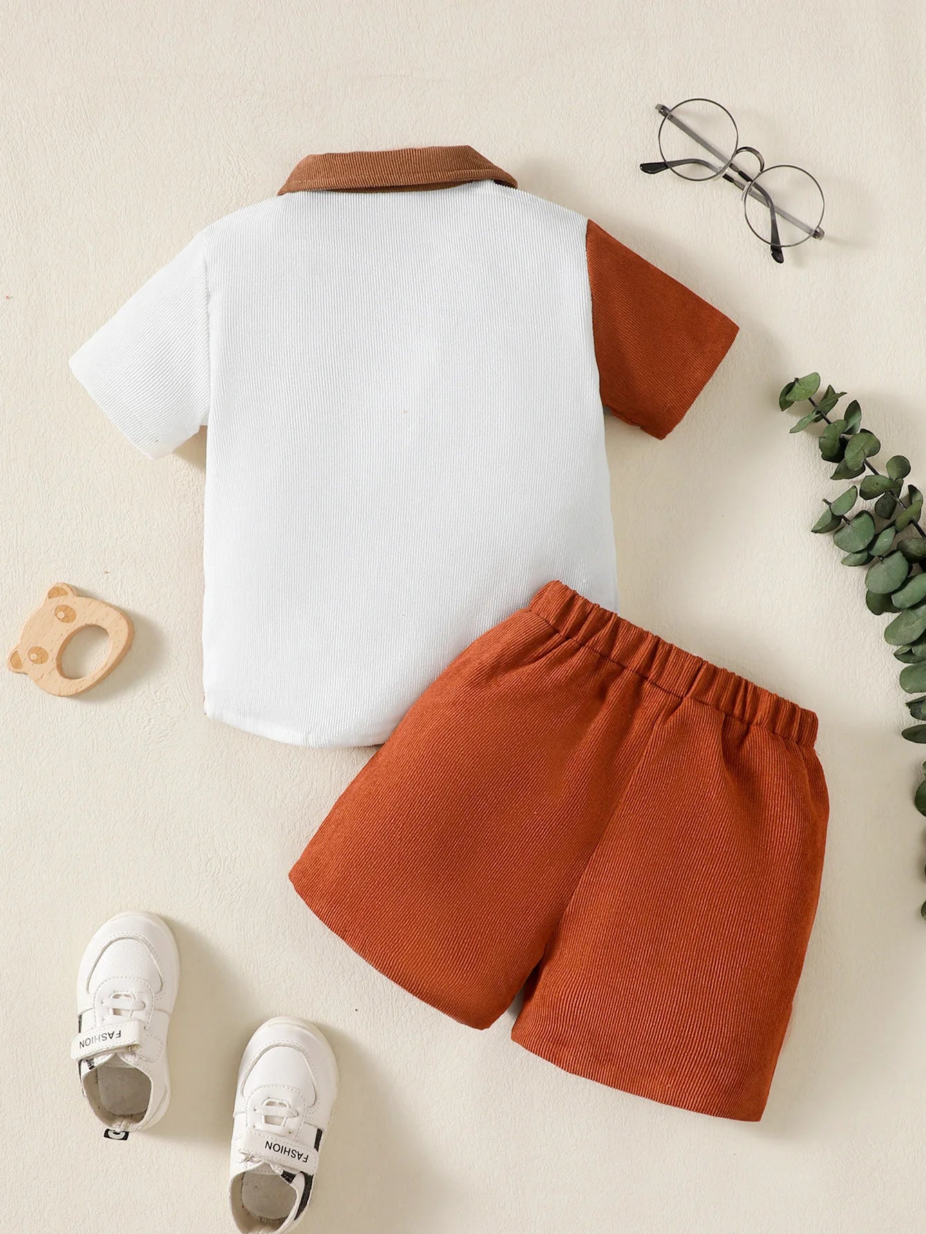 The Stripe Block — Cotton-Blend Polo Top & Shorts Set