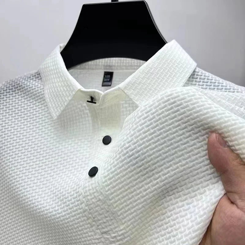 The Gentleman's Polo — Bone Flower Short Sleeve Polo Shirt