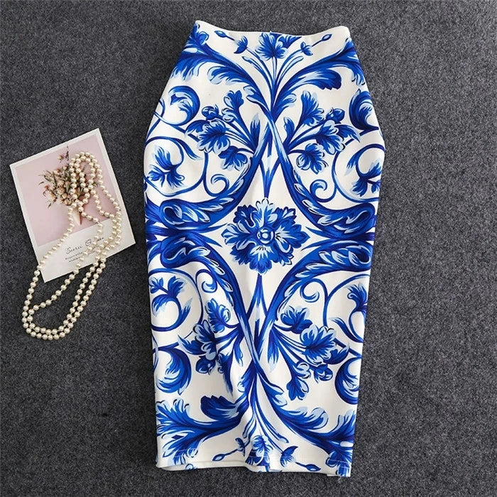The Petal Wrap — Floral Print Bodycon Mini Skirt