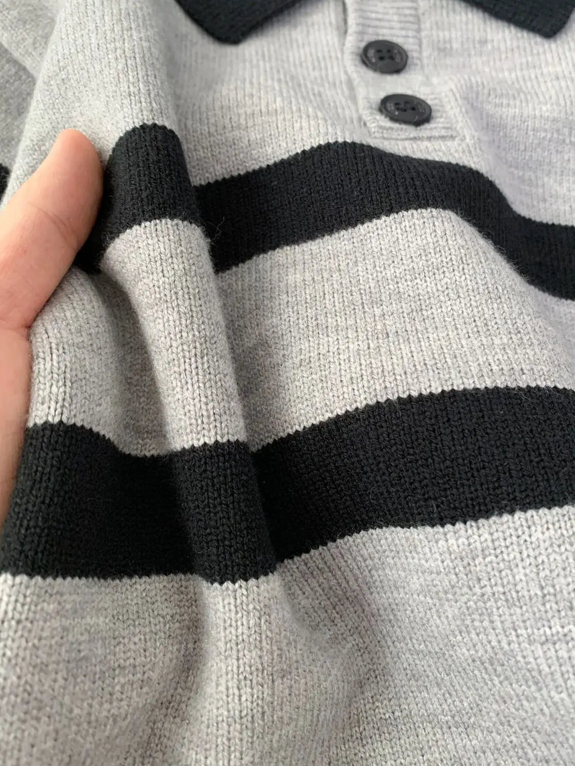 The Little Scholar — Knitted Polo Collar Warm Shirt