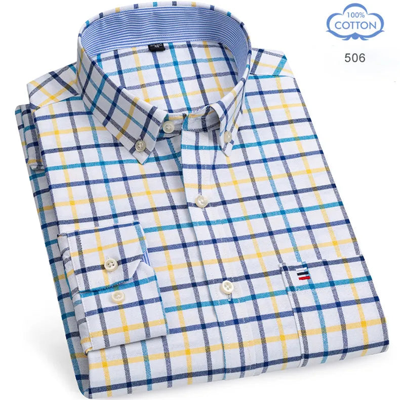 The Oxford Classic — 100% Pure Cotton Plaid Shirt