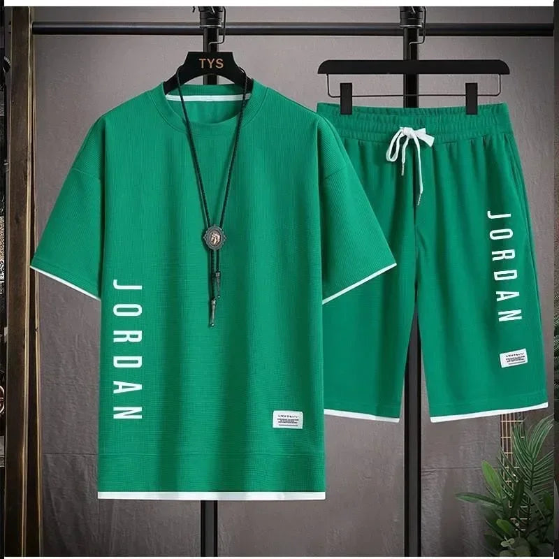 The Waffle Piece — Printed T-Shirt & Shorts Set