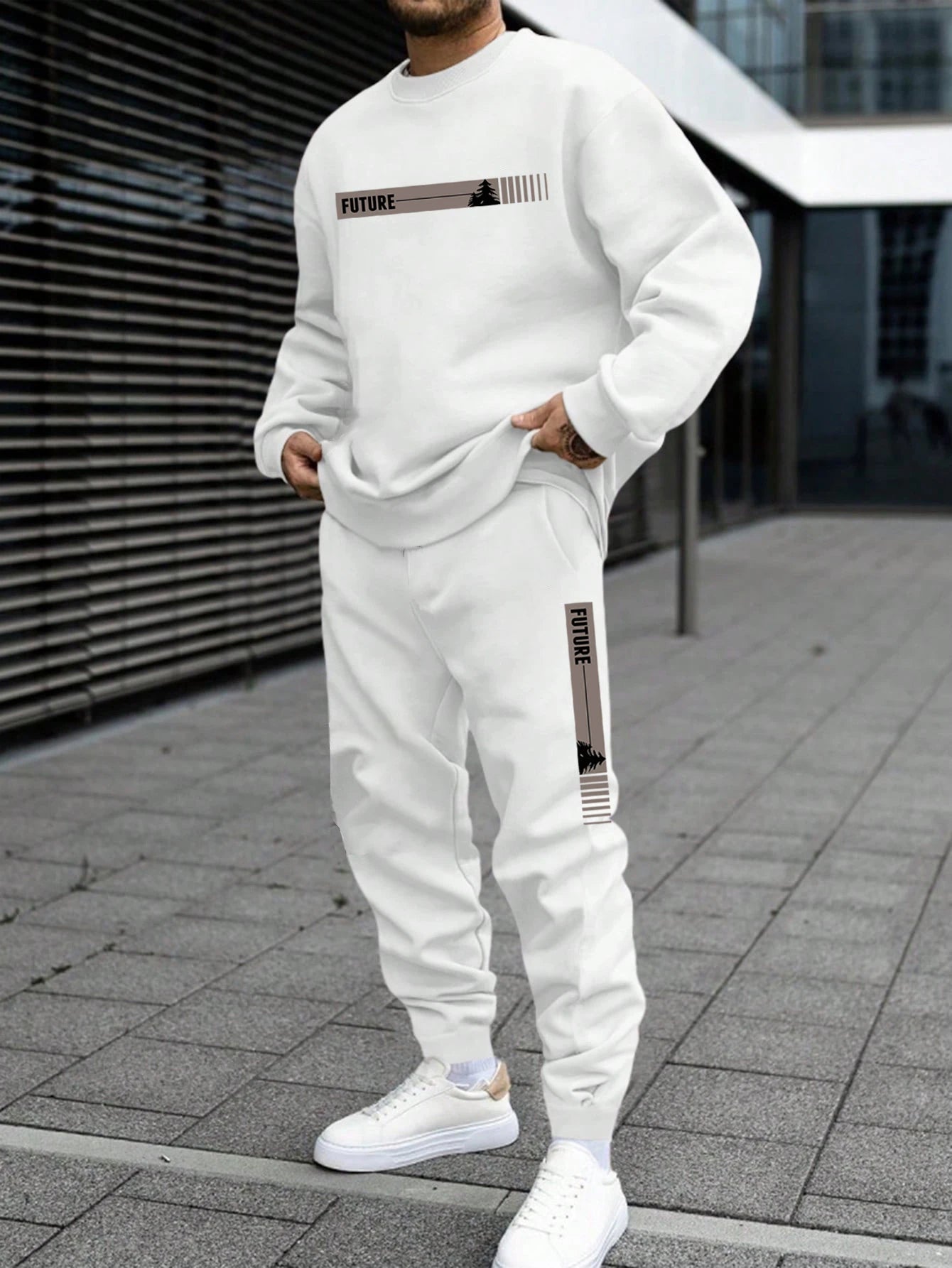 The Future Series — Graphic Print Crew Neck Tracksuit