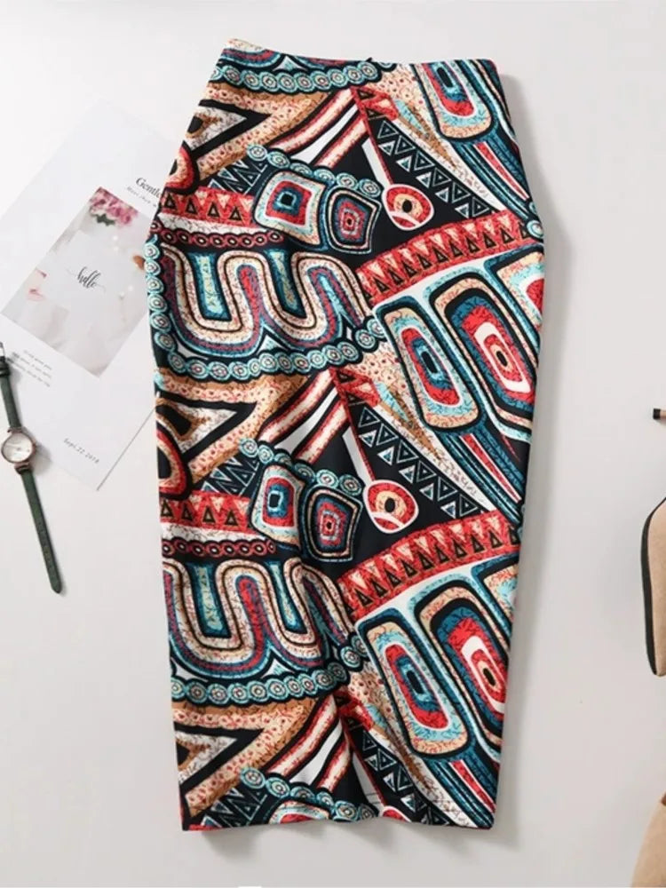 The Petal Wrap — Floral Print Bodycon Mini Skirt