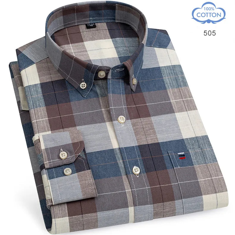 The Oxford Classic — 100% Pure Cotton Plaid Shirt