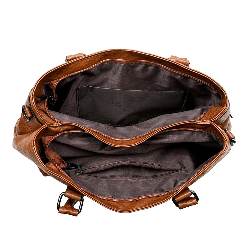 The Luxe Tote — Soft Leather Top-Handle Crossbody Bag