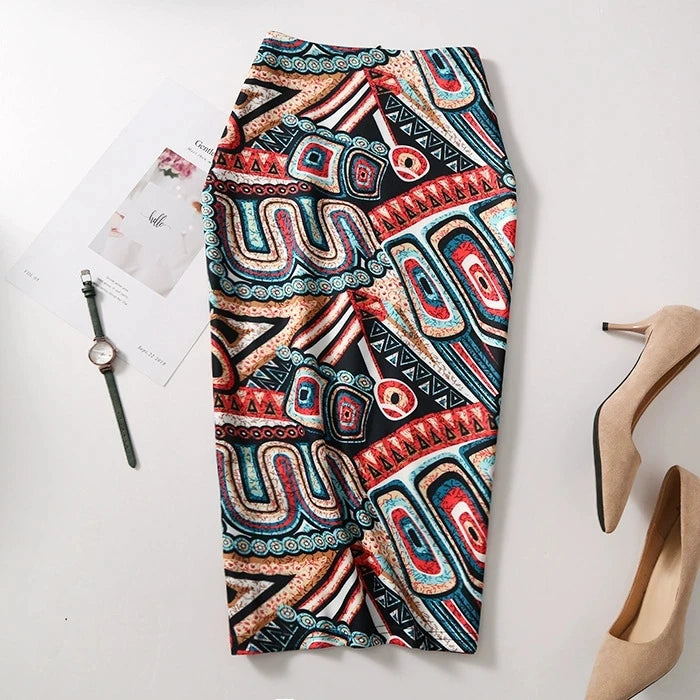 The Petal Wrap — Floral Print Bodycon Mini Skirt