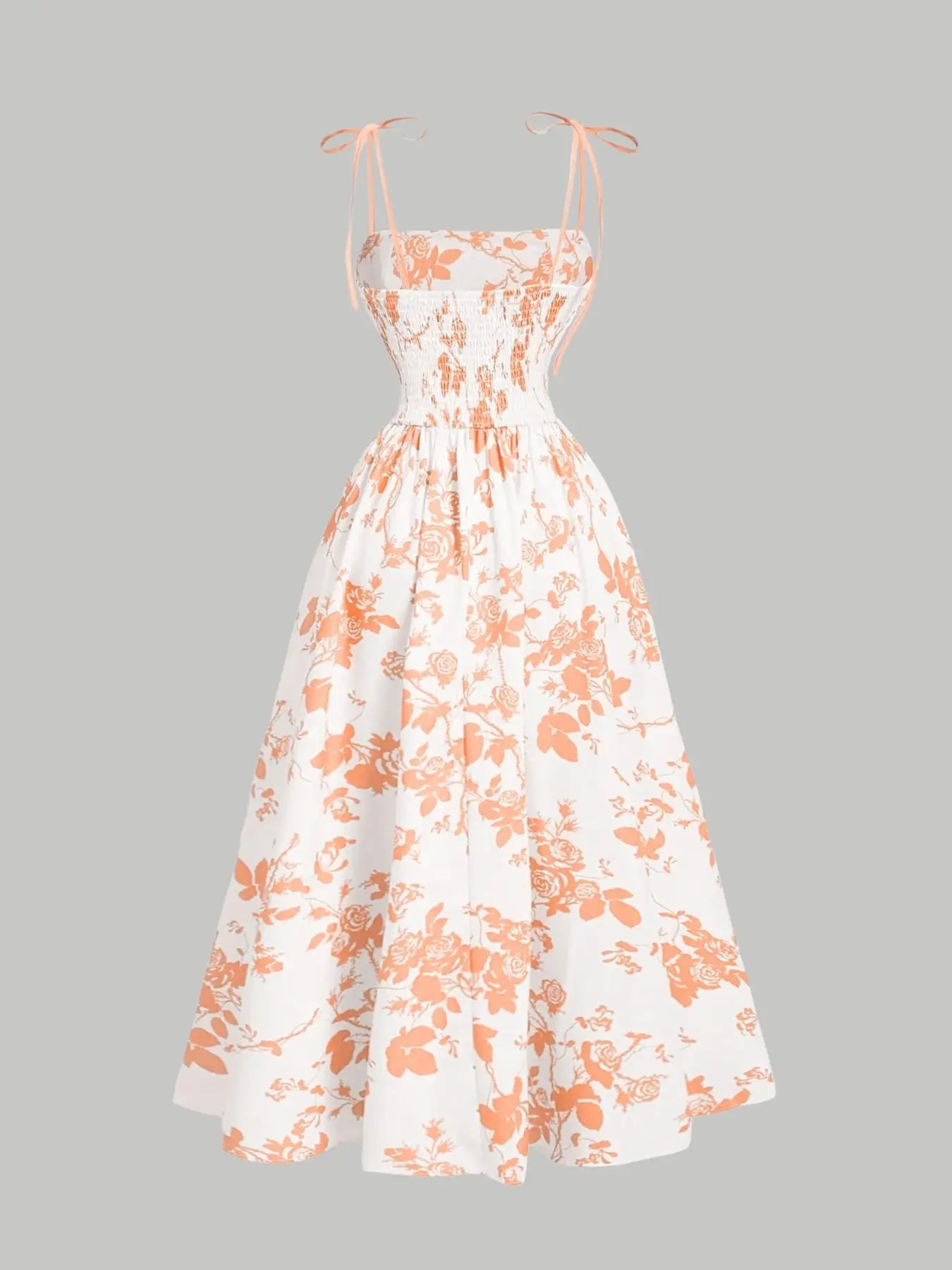 The Capri Spaghetti Strap— Printed Midi Dress