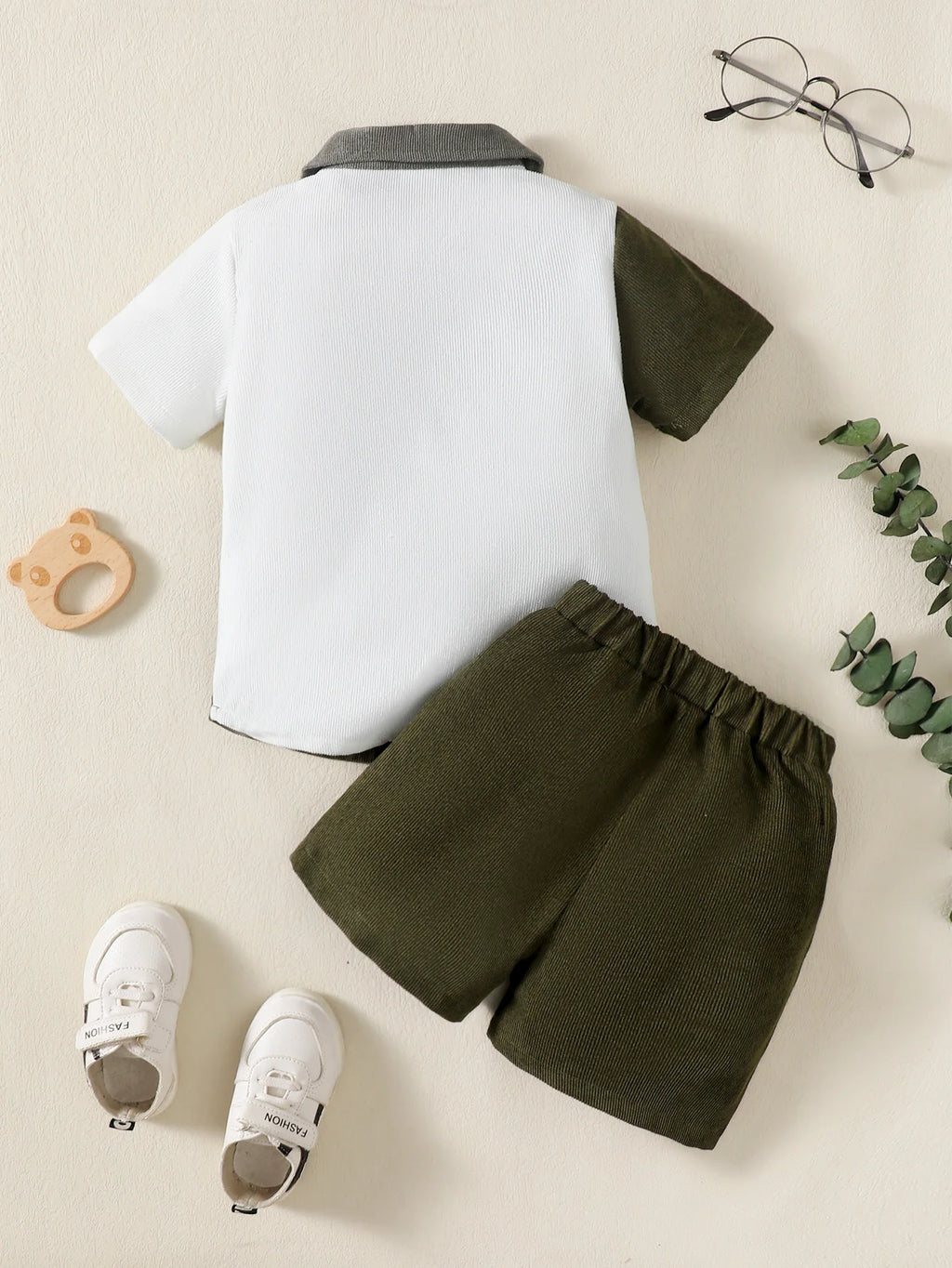 The Stripe Block — Cotton-Blend Polo Top & Shorts Set