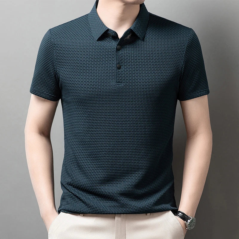 The Gentleman's Polo — Bone Flower Short Sleeve Polo Shirt