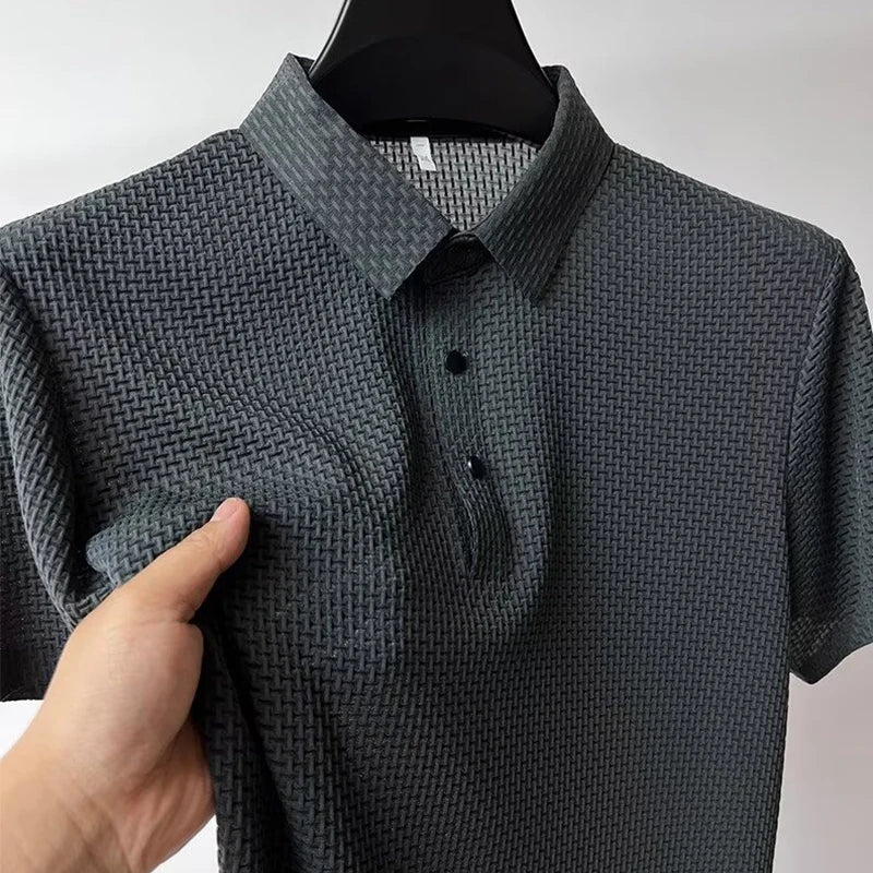 The Gentleman's Polo — Bone Flower Short Sleeve Polo Shirt