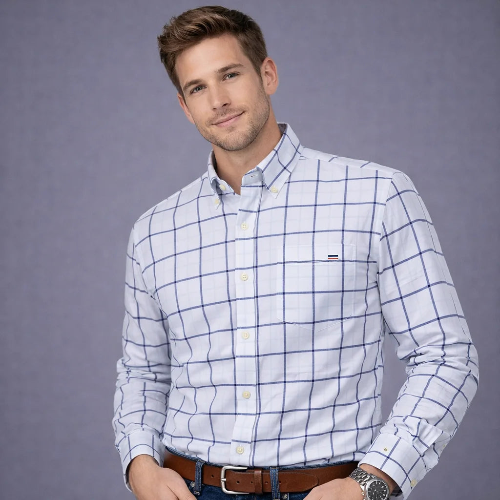 The Oxford Classic — 100% Pure Cotton Plaid Shirt