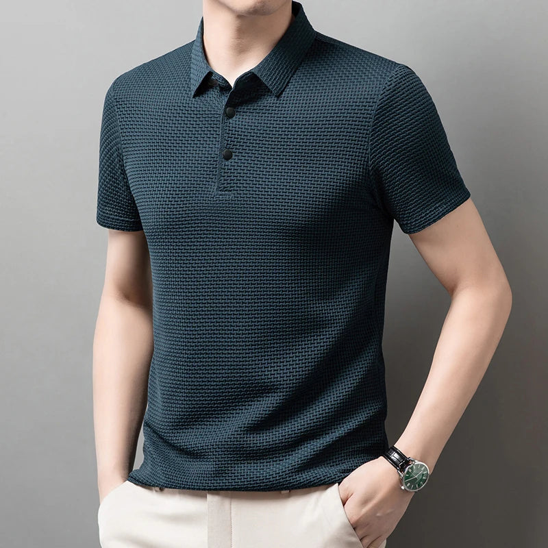 The Gentleman's Polo — Bone Flower Short Sleeve Polo Shirt