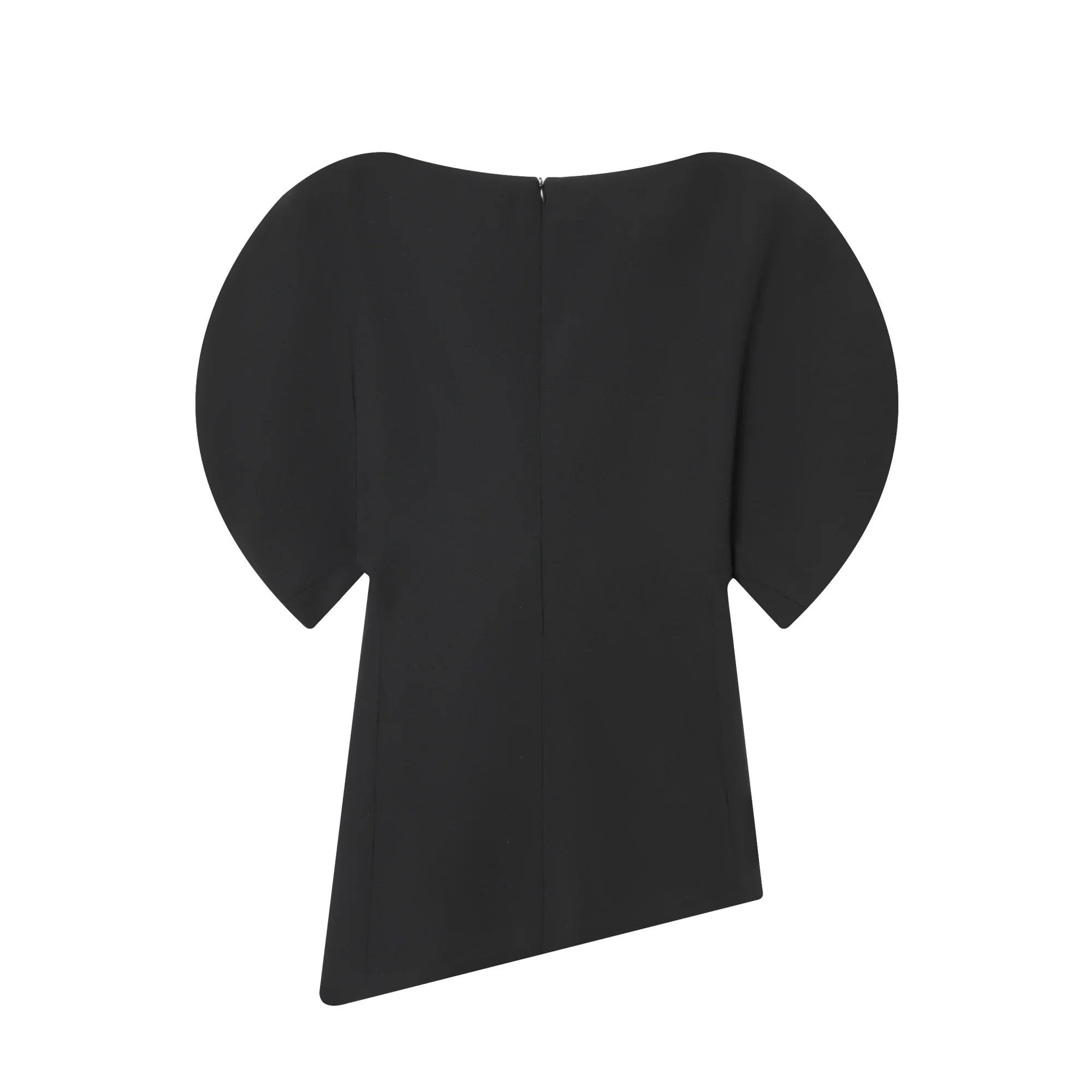 The Puff Moment — O-Neck Short Puff Open-Side Sleeve Top