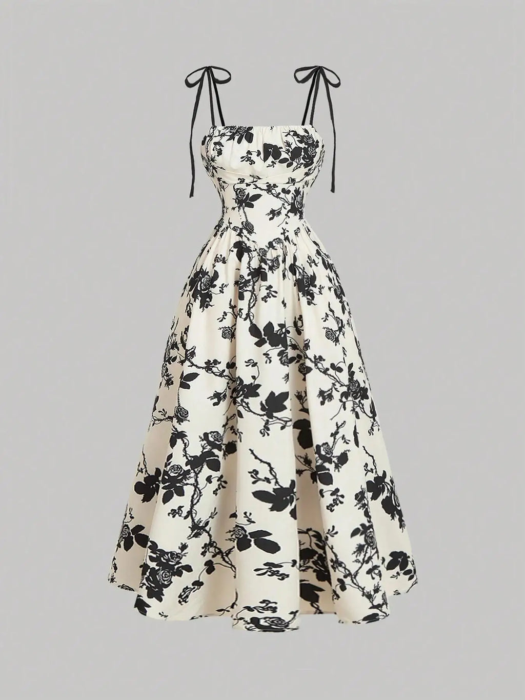 The Capri Spaghetti Strap— Printed Midi Dress
