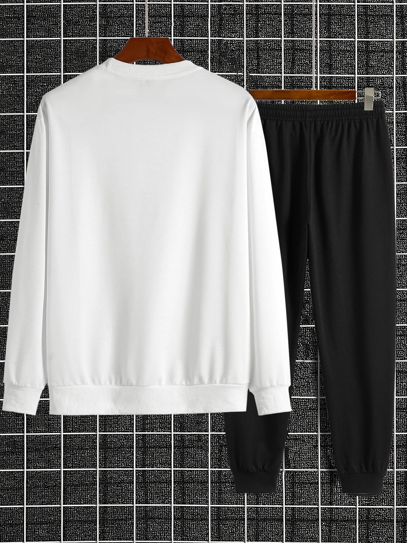 The Paris Edit — Letter Print Round Neck Long Sleeve Two-Piece Tracksuit