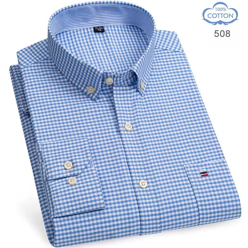 The Oxford Classic — 100% Pure Cotton Plaid Shirt