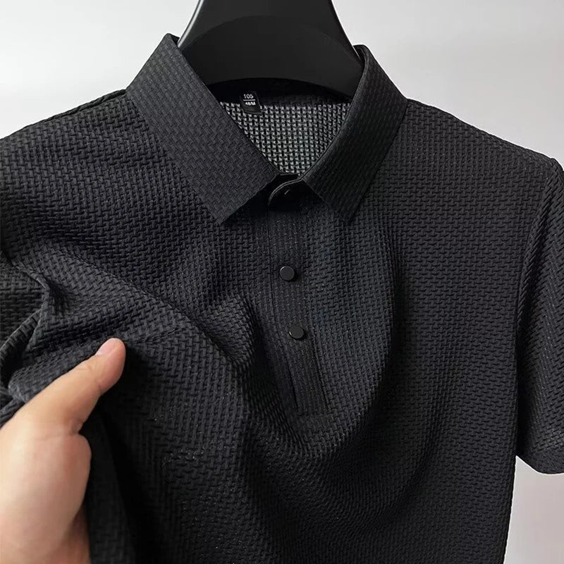The Gentleman's Polo — Bone Flower Short Sleeve Polo Shirt